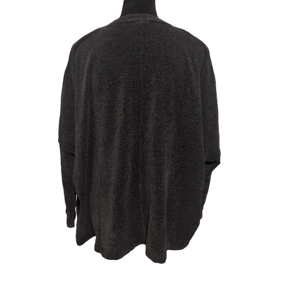 Wynne Lounge Chenille Knit Oversized Cozy Black Button-Up Cardigan Sweater Sz PL - Picture 4 of 4